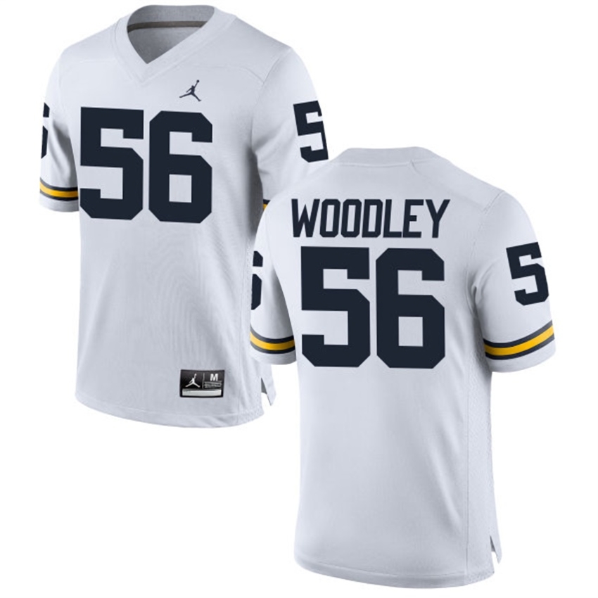 Michigan Wolverines Men's NCAA Lamarr Woodley #56 White Alumni Game College Football Jersey XMZ7749KV